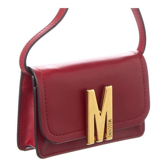 Moschino Bags Moschino M Logo Leather Crossbody Red Poshmark